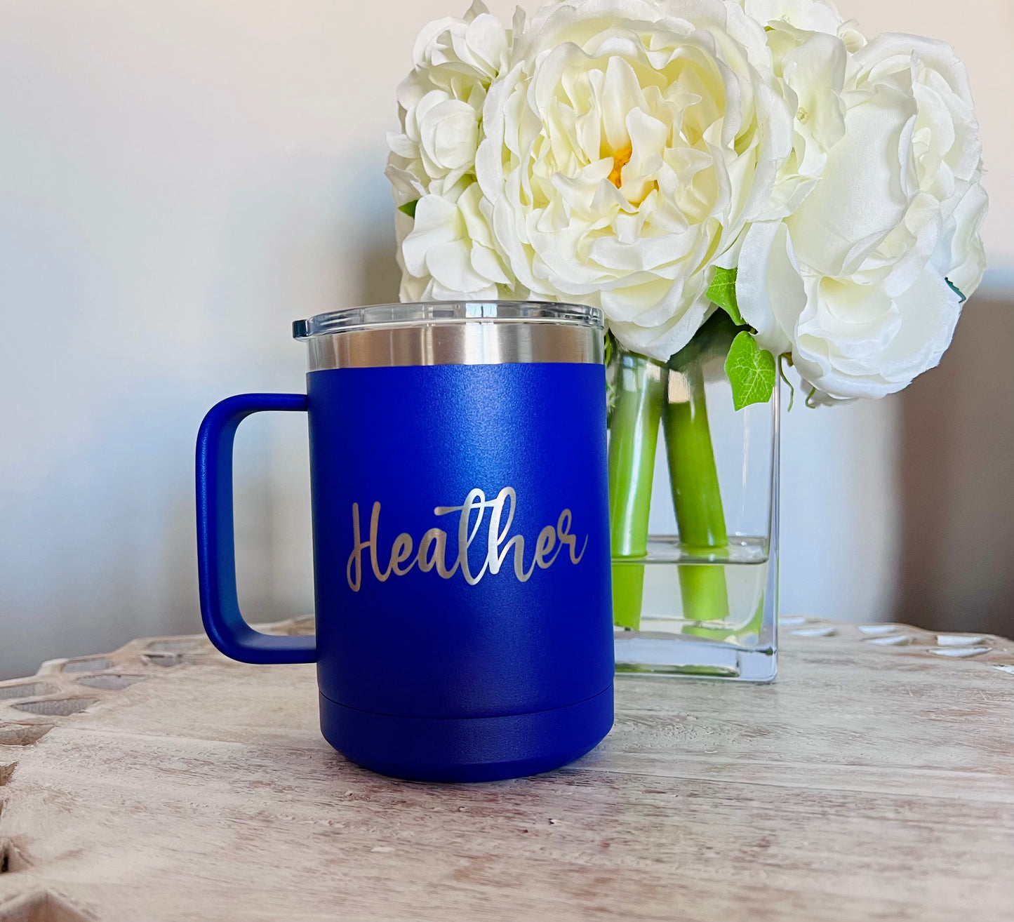 Custom Engraved Stainless Steel Insulated Coffee Mug with Lid