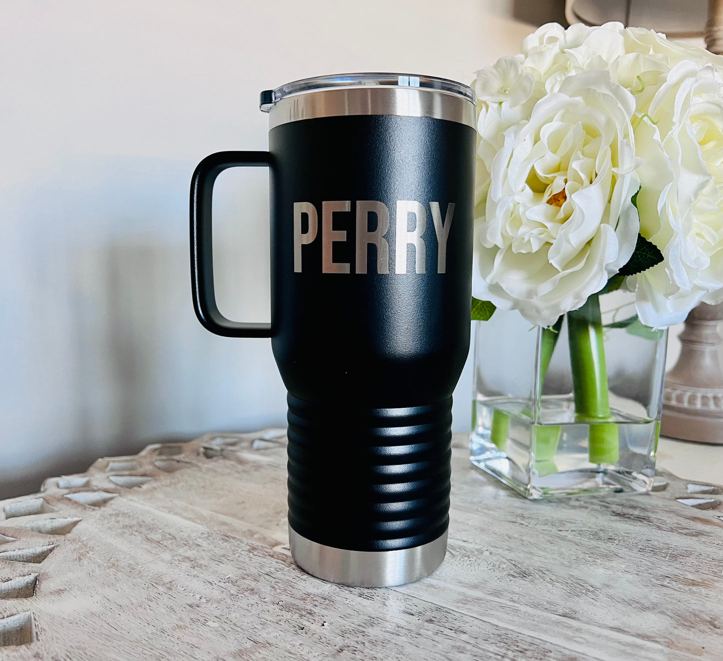 20oz Stainless Steel Coffee Mug with Handle – Insulated Travel Mug with Lid