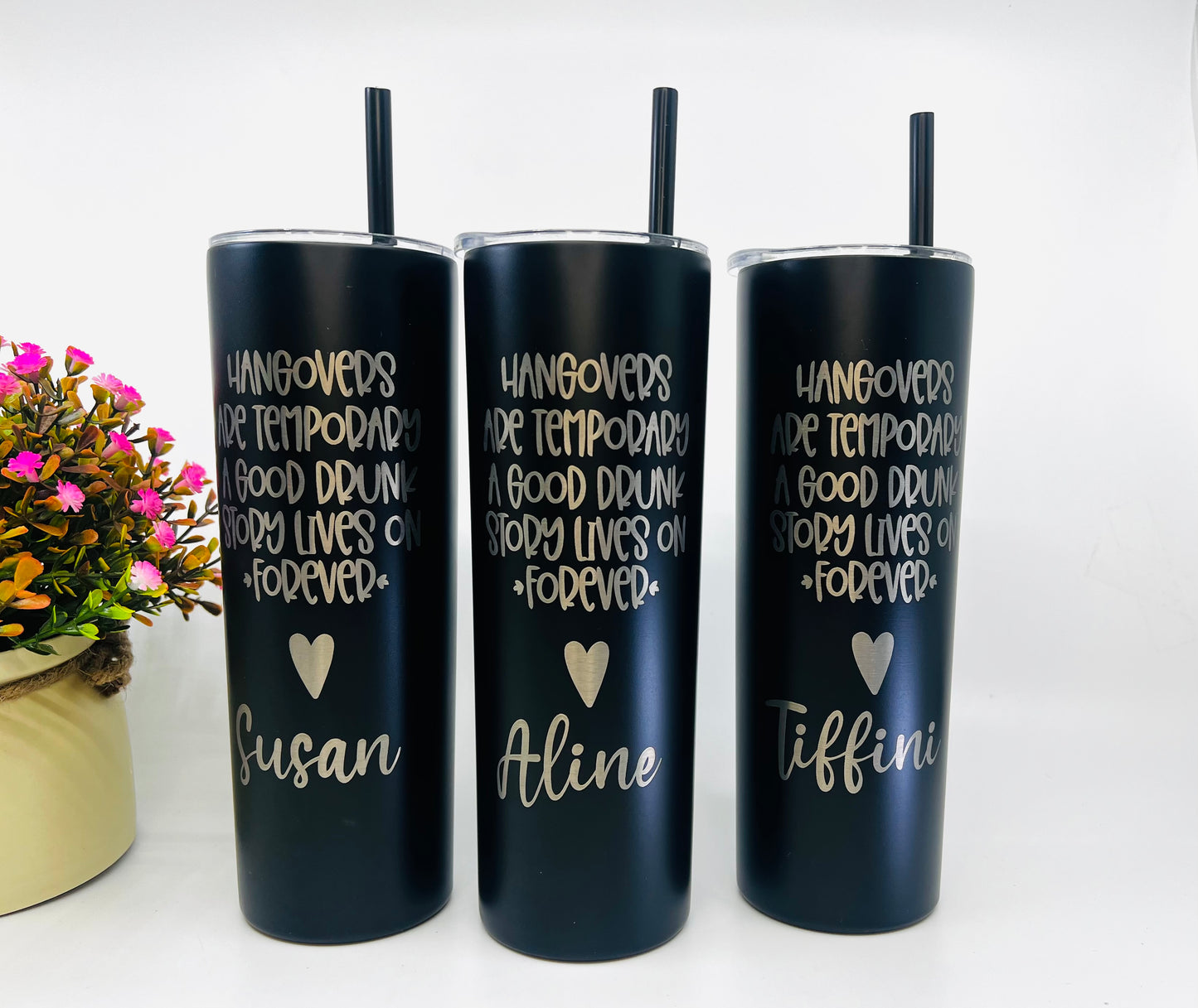 Funny Hangover Tumbler – 20 oz Personalized Stainless Steel, Laser Engraved, Bachelorette Gift