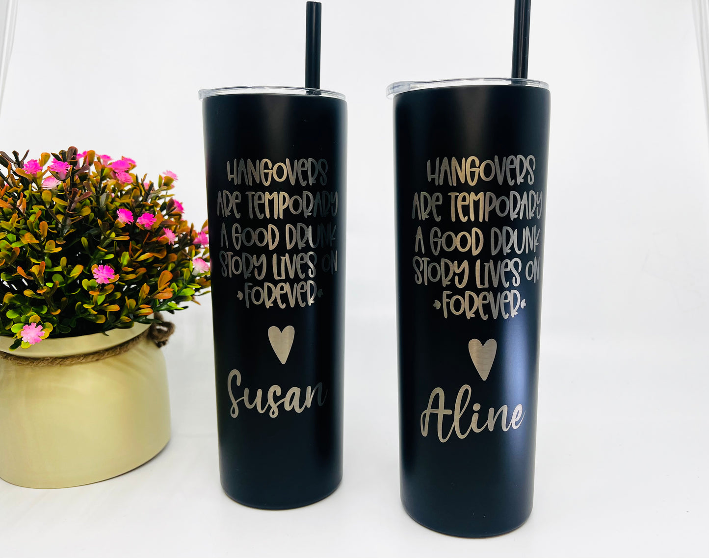 Funny Hangover Tumbler – 20 oz Personalized Stainless Steel, Laser Engraved, Bachelorette Gift