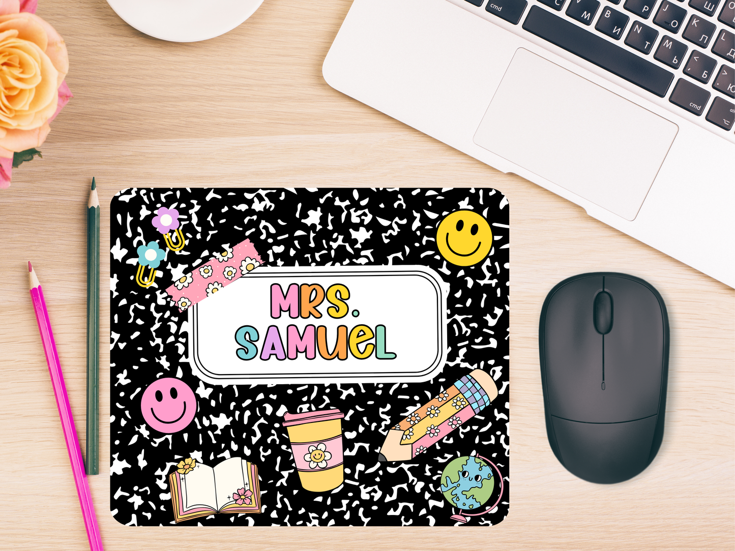 Personalized Teacher Mouse Pad – Custom Sublimated Desk Accessory for Classroom or Home Office (Copy)