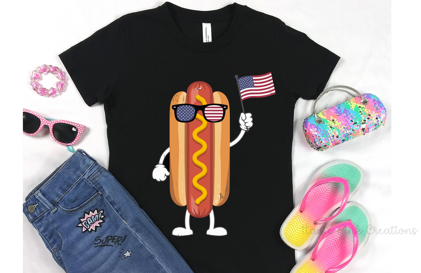 4th of July Shirt, Youth Shirt, Fourth of July, Funny Hot Dog Shirt