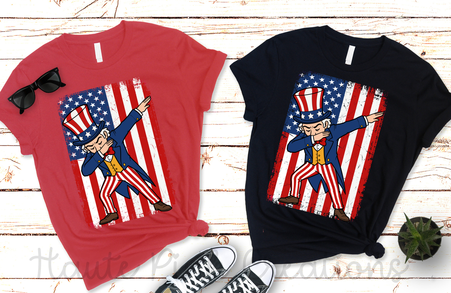 Dancing Uncle Sam Kids Tee – Funny Patriotic Graphic on Youth Bella + Canvas Shirt