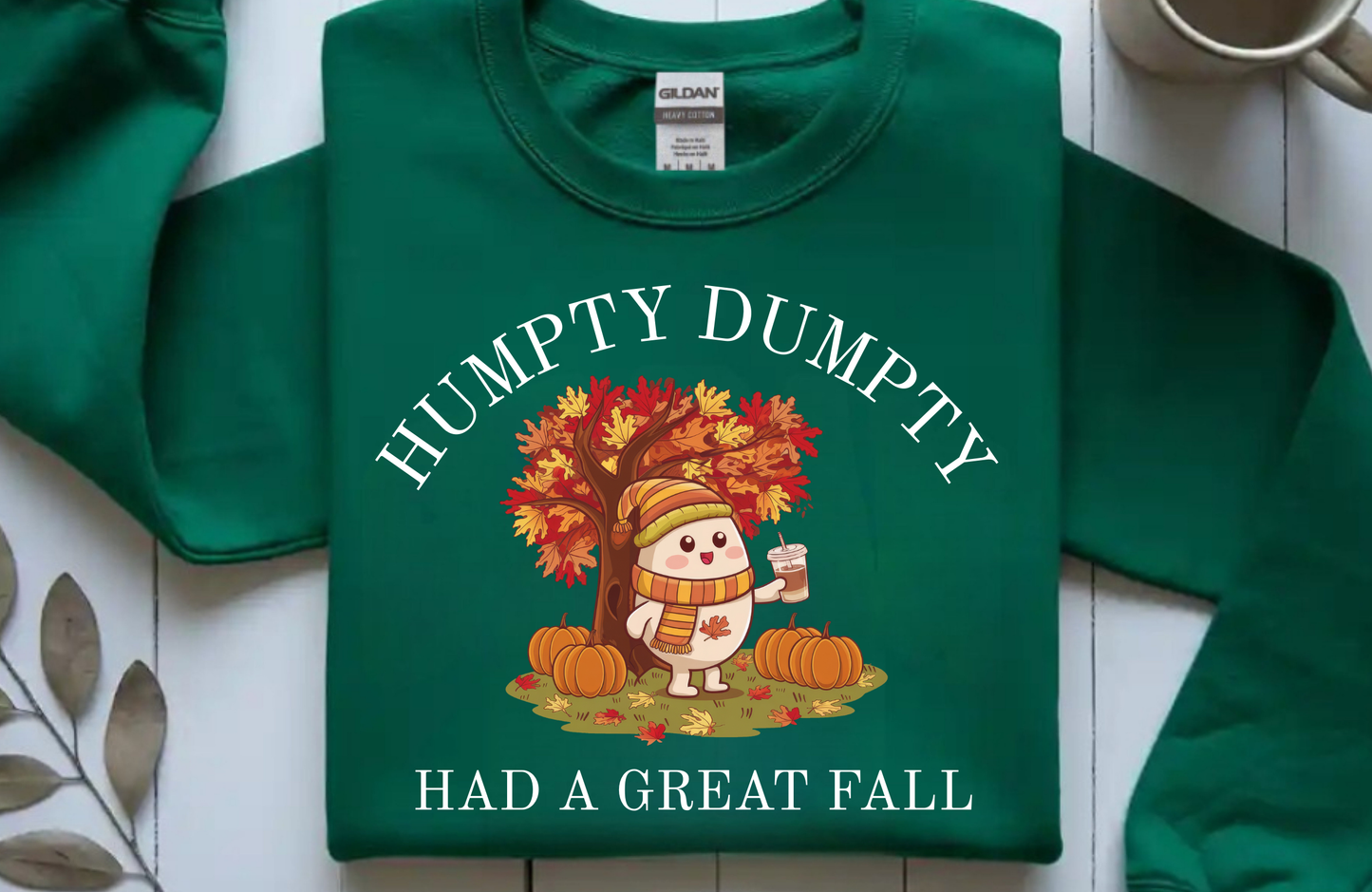 Humpty Dumpty Fall Sweatshirt – Gildan 18000 Crewneck – Funny Autumn Graphic Pullover, Cozy Fall Sweater