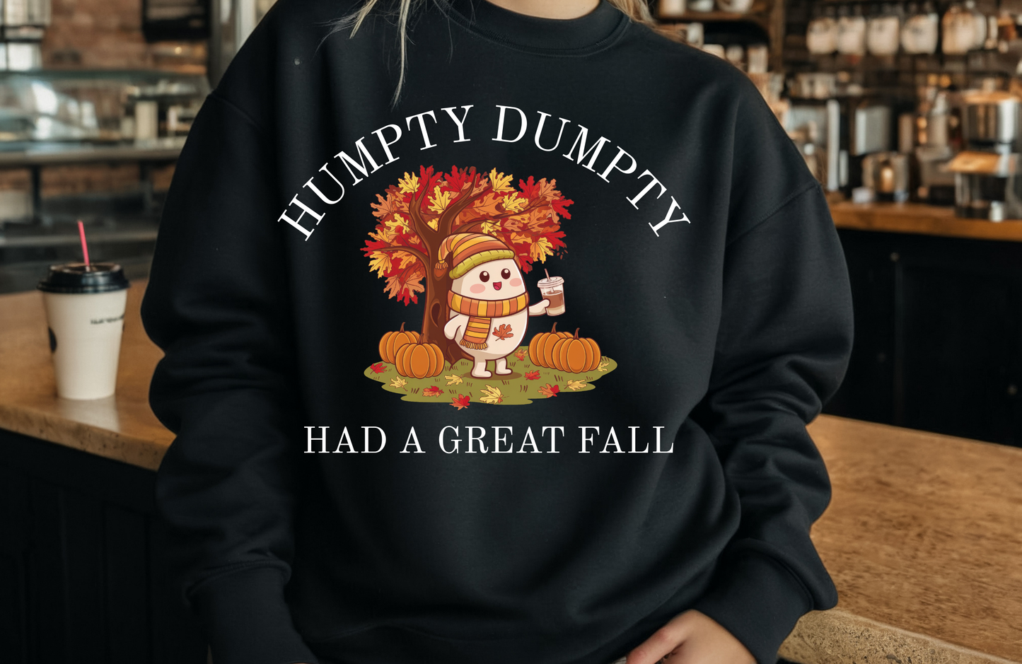 Humpty Dumpty Fall Sweatshirt – Gildan 18000 Crewneck – Funny Autumn Graphic Pullover, Cozy Fall Sweater