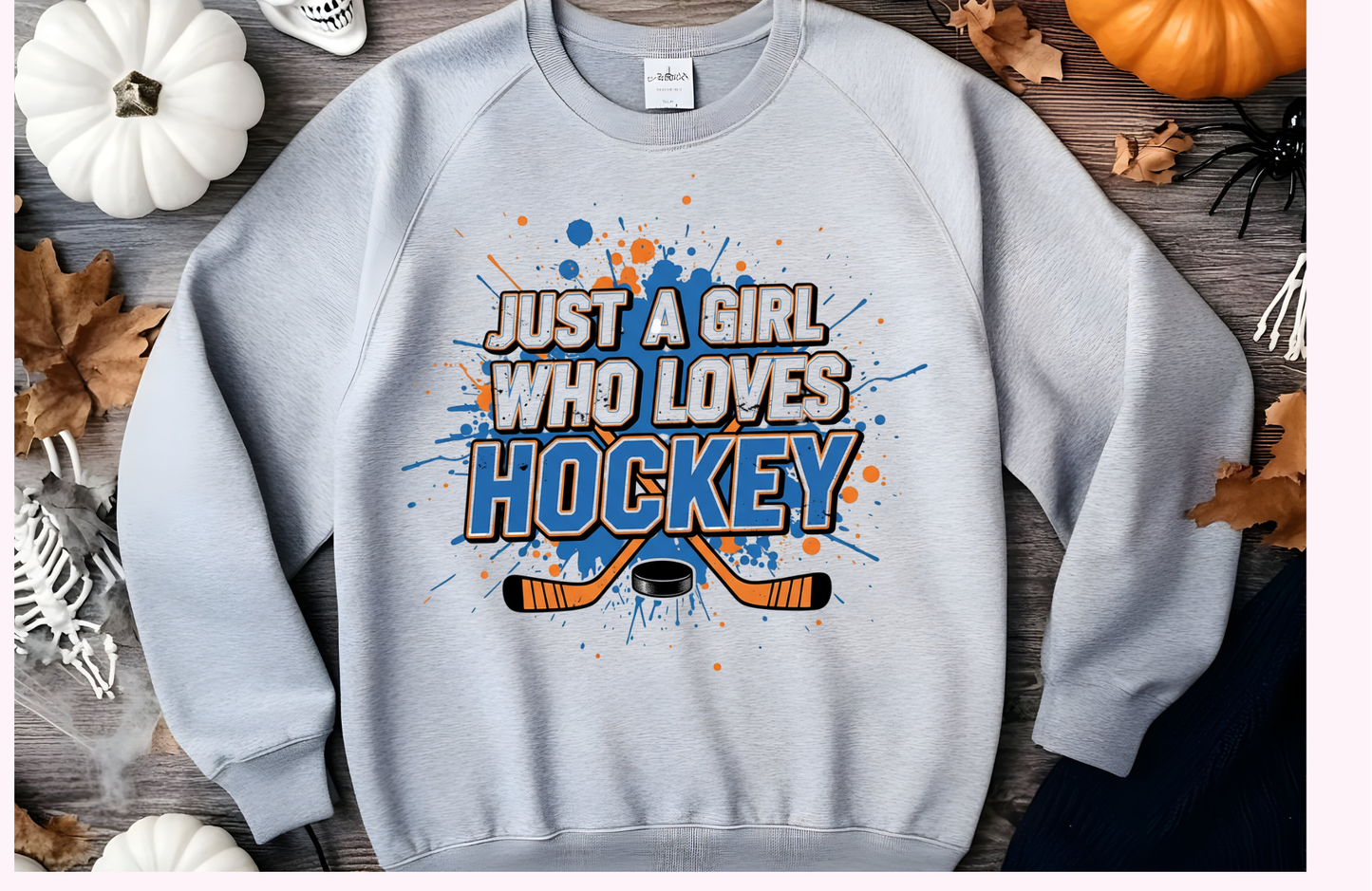 Just a Girl Who Loves Hockey Sweatshirt – Gildan 18000 Crewneck