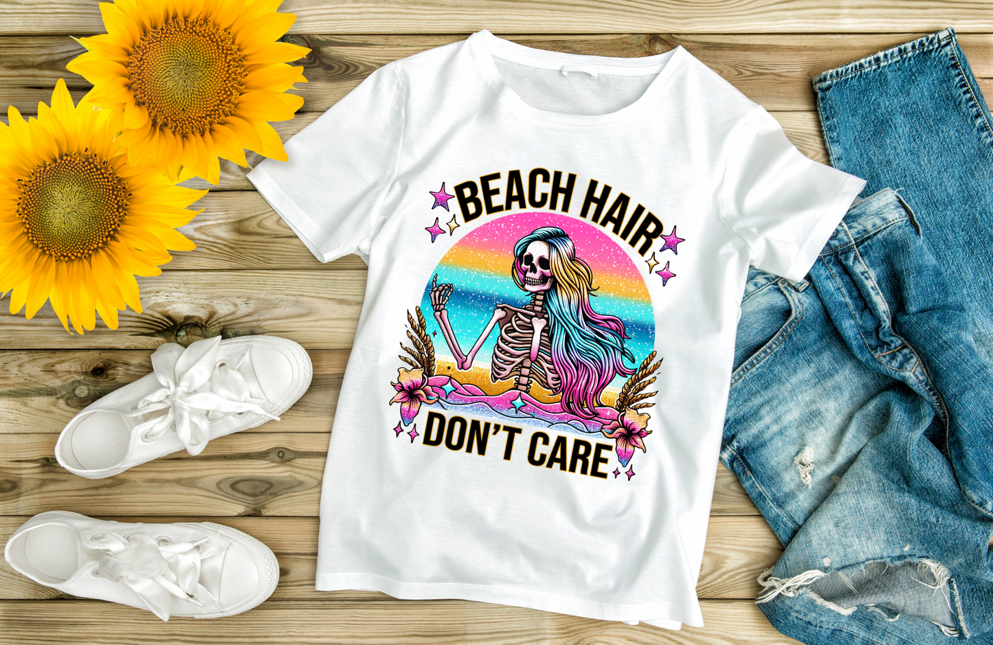 Beach Hair Don't Care Shirt, Women's Beach Shirt, Beach Teeshirt, Women's Apparel