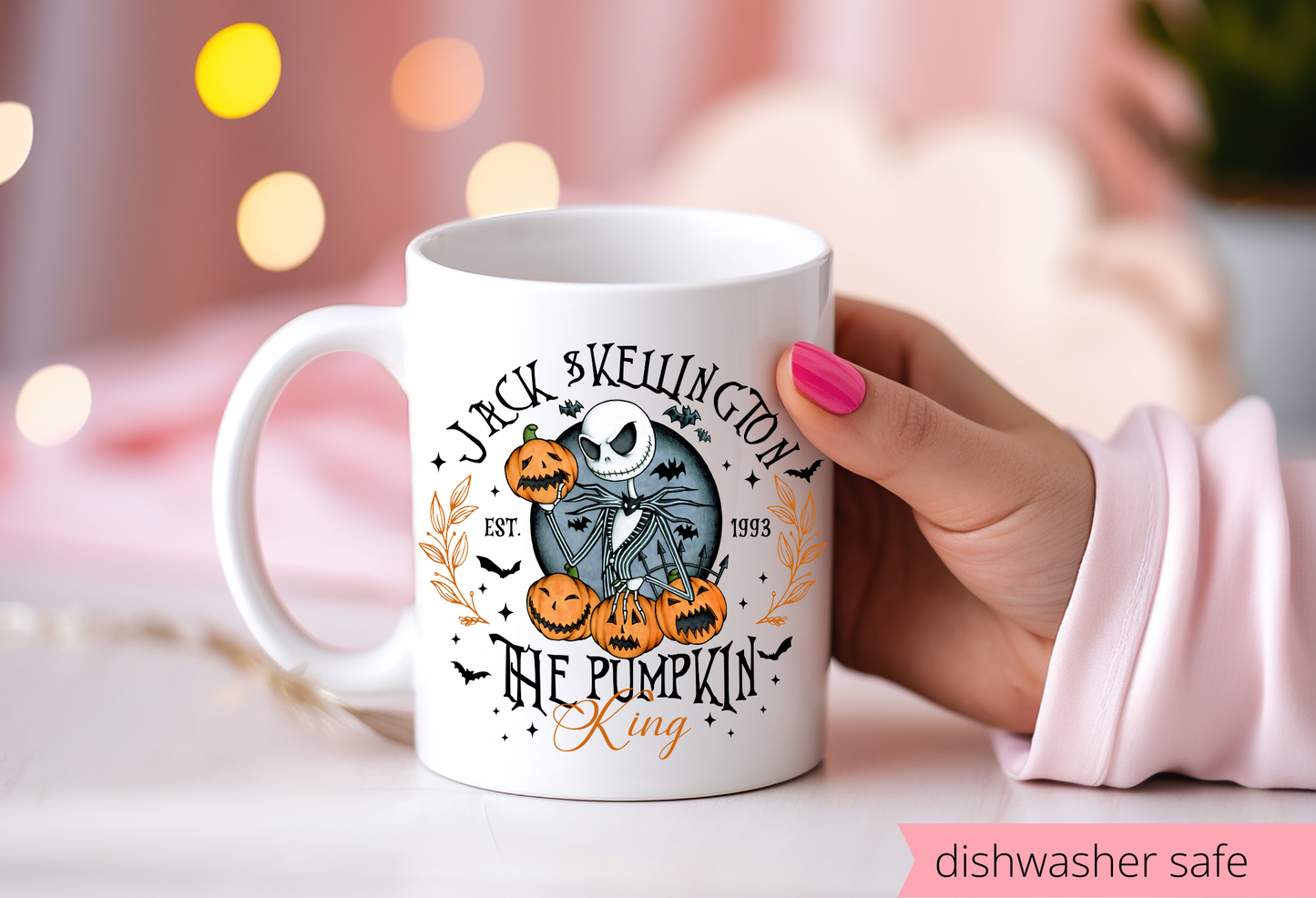 Jack Skellington Mug – 15 oz Ceramic Nightmare Before Christmas Coffee Cup, Vibrant Sublimation