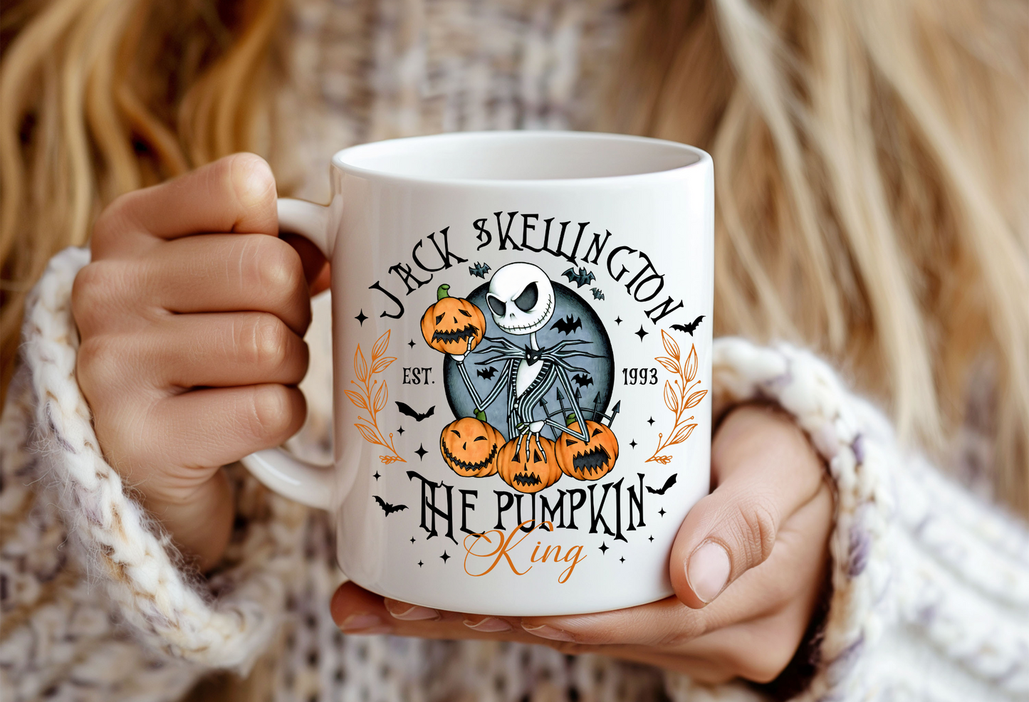 Jack Skellington Mug – 15 oz Ceramic Nightmare Before Christmas Coffee Cup, Vibrant Sublimation