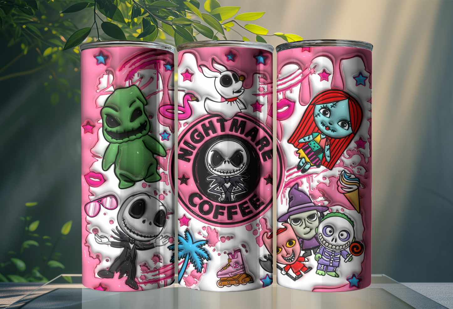 Nightmare Before Christmas Tumbler – 20 oz Skinny Stainless Steel, Sublimated, Jack Skellington, Disney Gift
