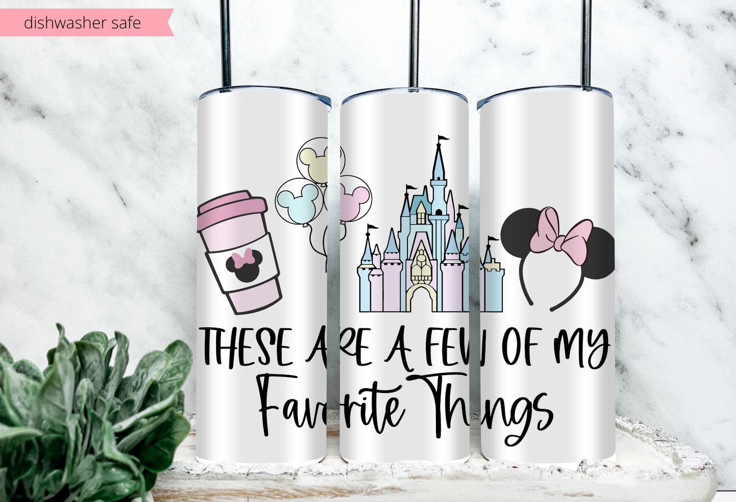 Disney Favorite Things Tumbler – 20 oz Skinny Stainless Steel, Sublimated, Magical Coffee Cup