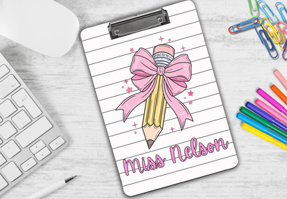 Personalized Teacher Clipboard – Sublimation, Custom Name, Colorful Classroom Gift