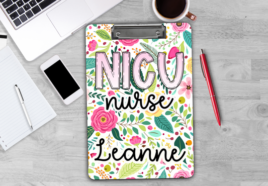 Personalized Nurse Clipboard, NICU Nurse Clipboard