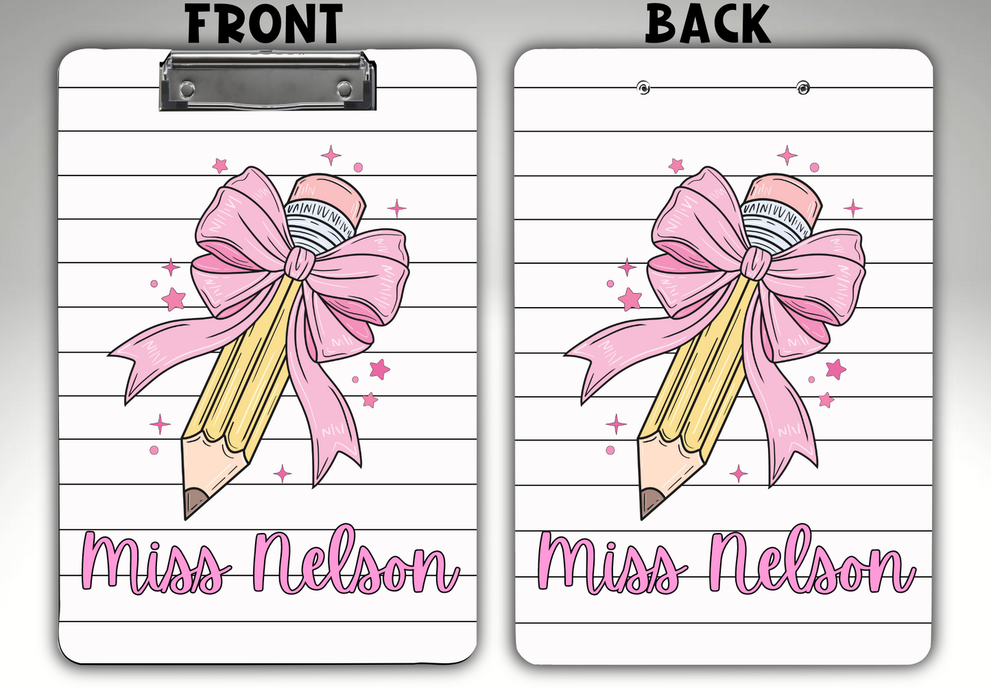 Personalized Teacher Clipboard – Sublimation, Custom Name, Colorful Classroom Gift