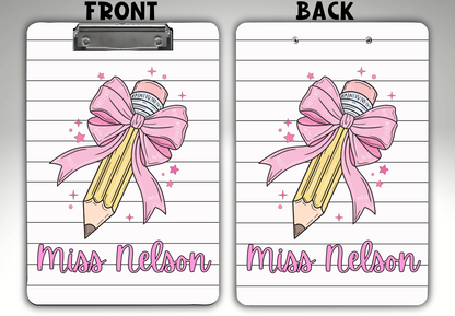 Personalized Teacher Clipboard – Sublimation, Custom Name, Colorful Classroom Gift