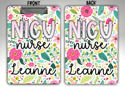 Personalized Nurse Clipboard, NICU Nurse Clipboard