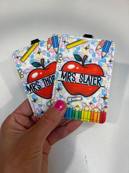Personalized Classroom-Themed Teacher ID Badge Holder with Lanyard-Custom Teacher ID Badge