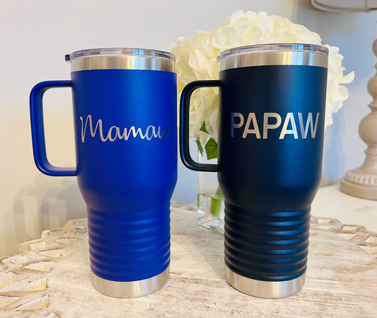 20oz Stainless Steel Coffee Mug with Handle – Insulated Travel Mug with Lid
