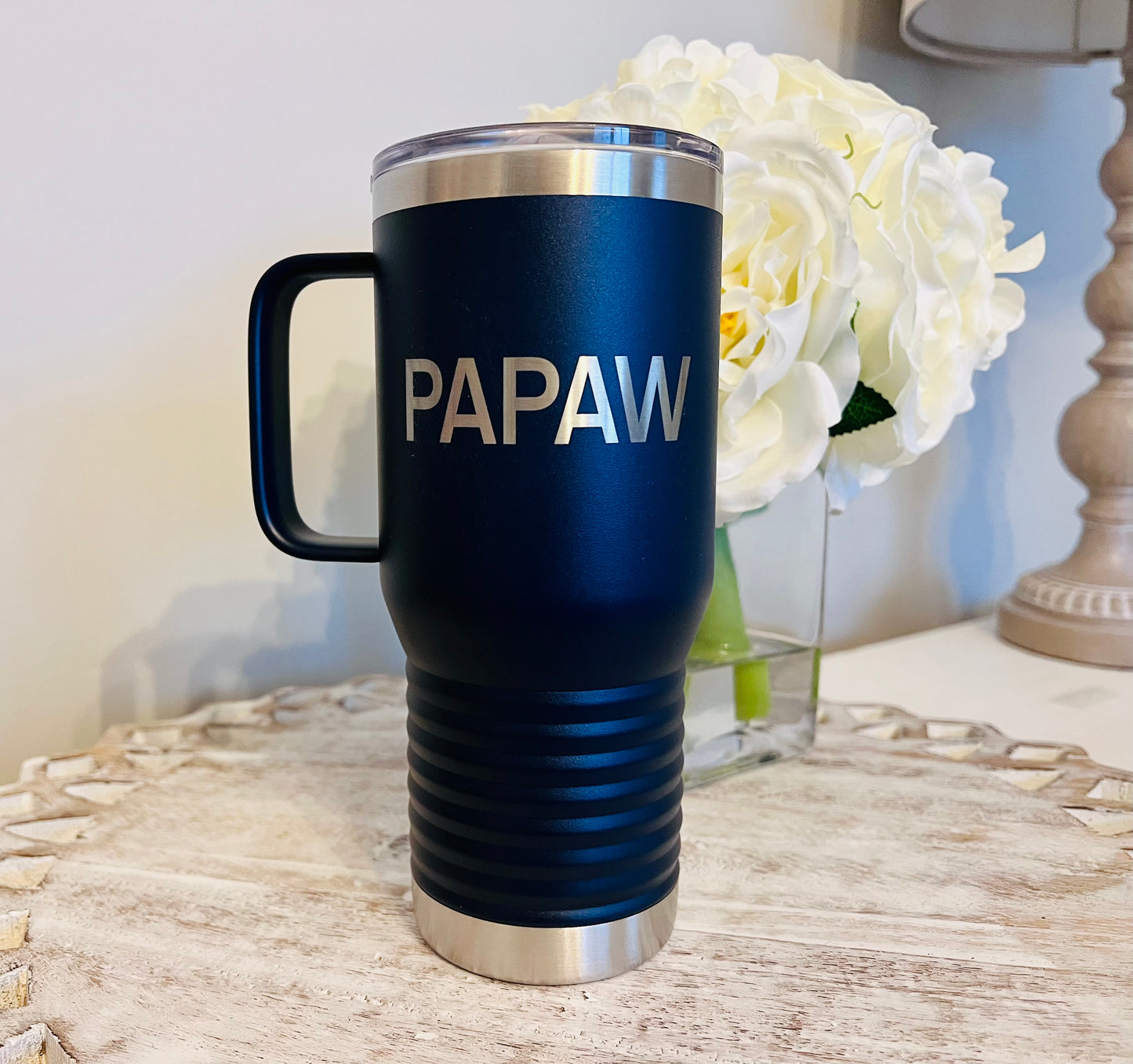 20oz Stainless Steel Coffee Mug with Handle – Insulated Travel Mug with Lid
