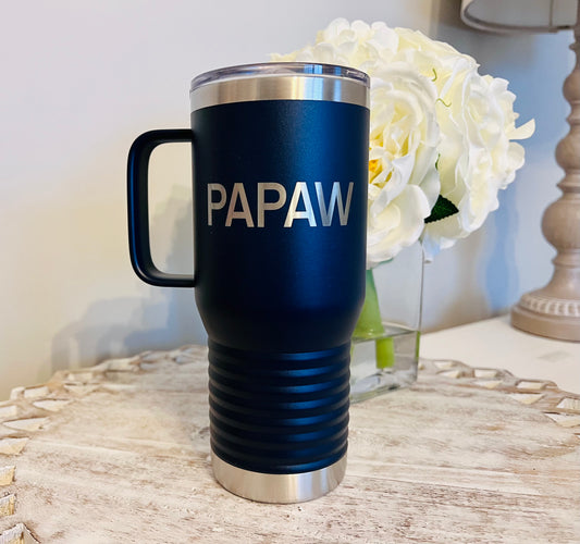 20oz Stainless Steel Coffee Mug with Handle – Insulated Travel Mug with Lid