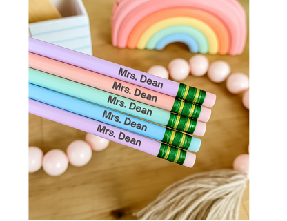 Personalized Laser Engraved Ticonderoga Pencils – Classic Yellow or Pastel Set