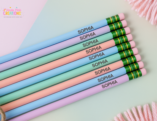 Personalized Laser Engraved Ticonderoga Pencils – Classic Yellow or Pastel Set