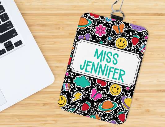 Personalized Teacher ID Badge Holder with Lanyard-Custom Teacher ID Badge- Personalized Teacher Gift