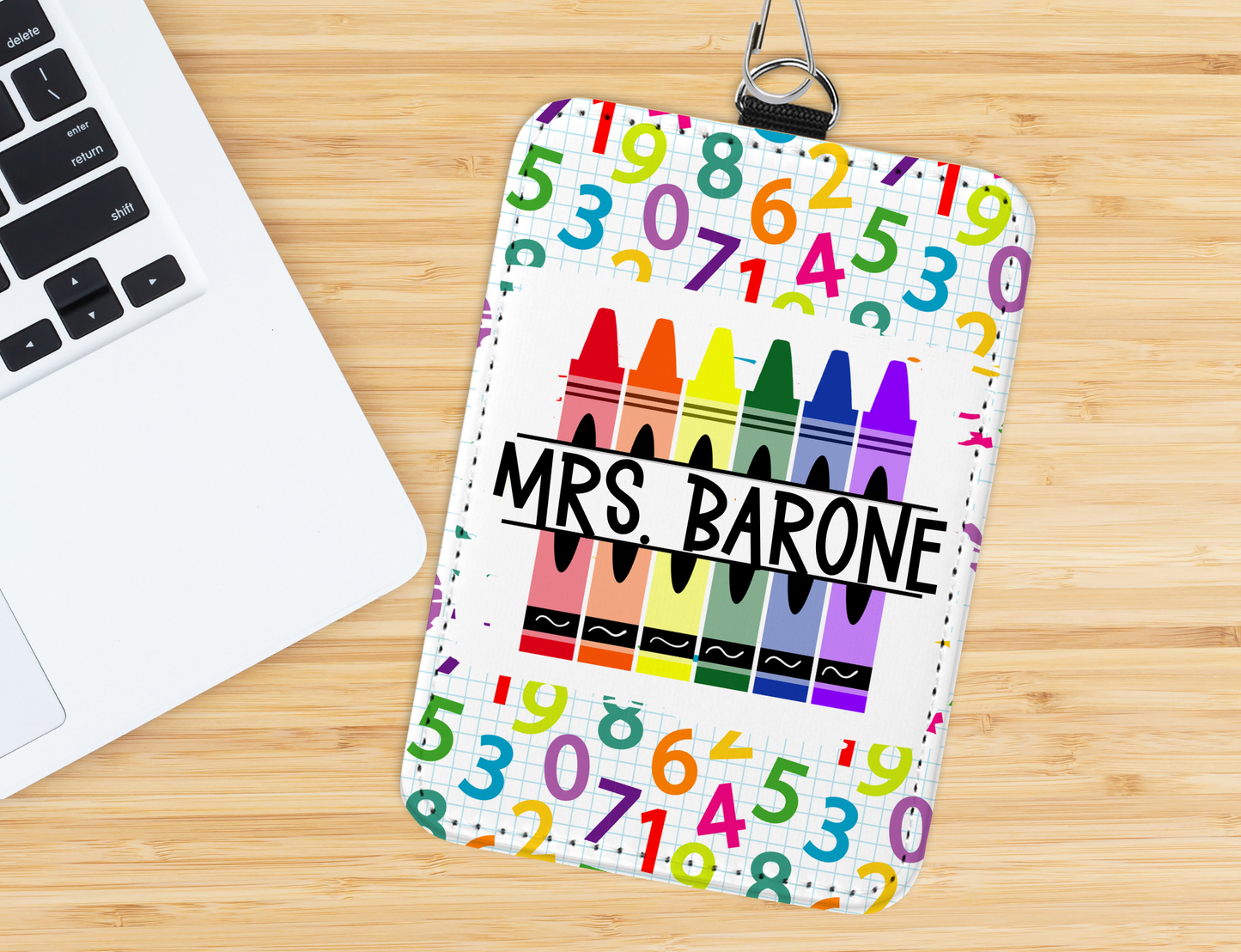 Personalized Teacher ID Badge Holder with Lanyard-Custom Teacher ID Badge- Personalized Teacher Gift