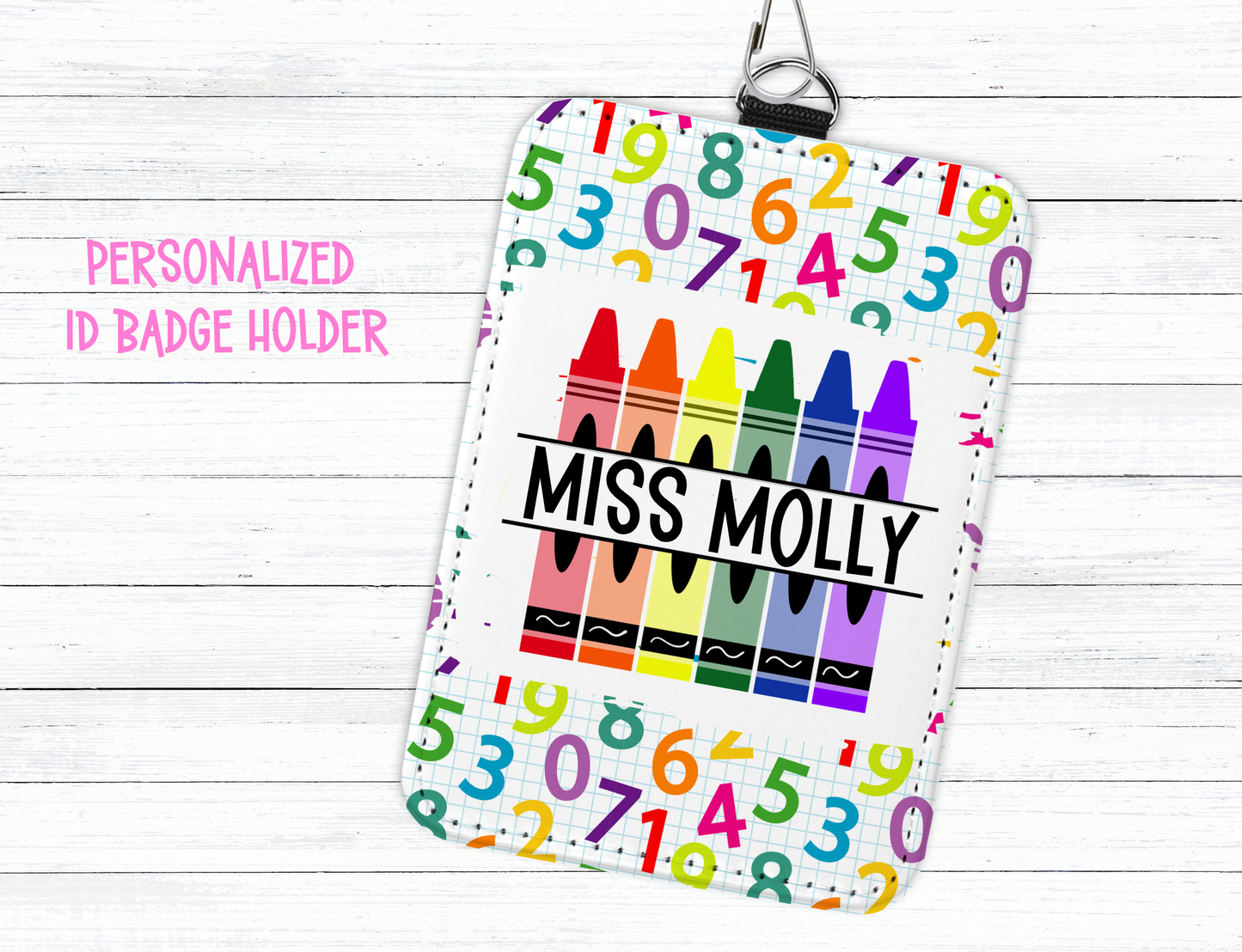 Personalized Teacher ID Badge Holder with Lanyard-Custom Teacher ID Badge- Personalized Teacher Gift