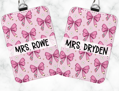 Personalized Leatherette ID Badge Holder with Lanyard – Custom Sublimated Name Tag for Teachers