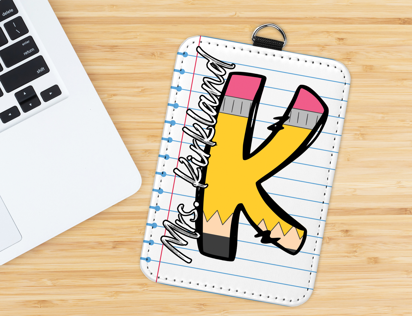 Personalized Teacher ID Badge Holder with Lanyard-Custom Teacher ID Badge- Personalized Teacher Gift
