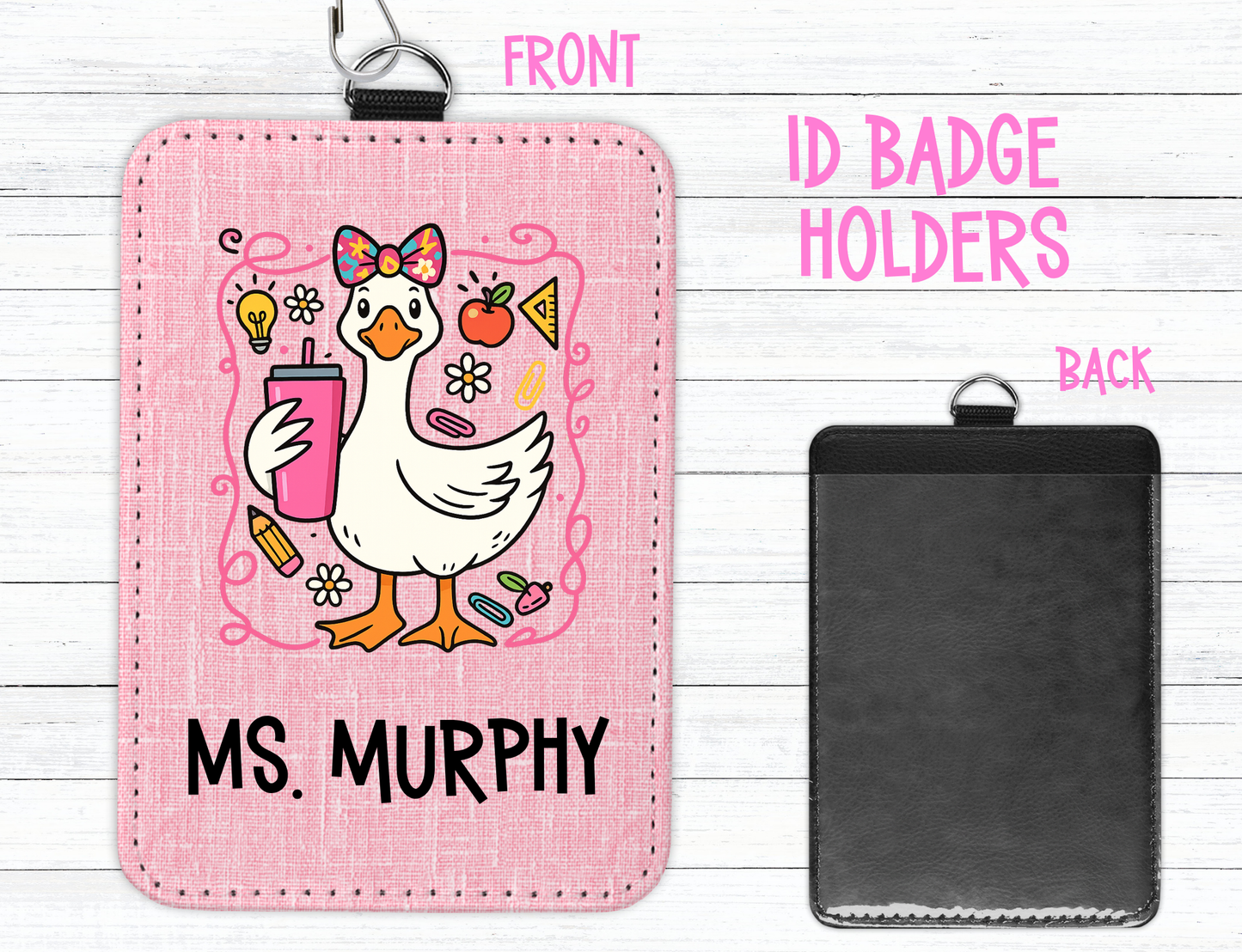 Personalized Teacher ID Badge Holder with Lanyard-Custom Teacher ID Badge- Personalized Teacher Gift (Copy)