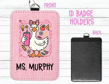 Personalized Teacher ID Badge Holder with Lanyard-Custom Teacher ID Badge- Personalized Teacher Gift (Copy)
