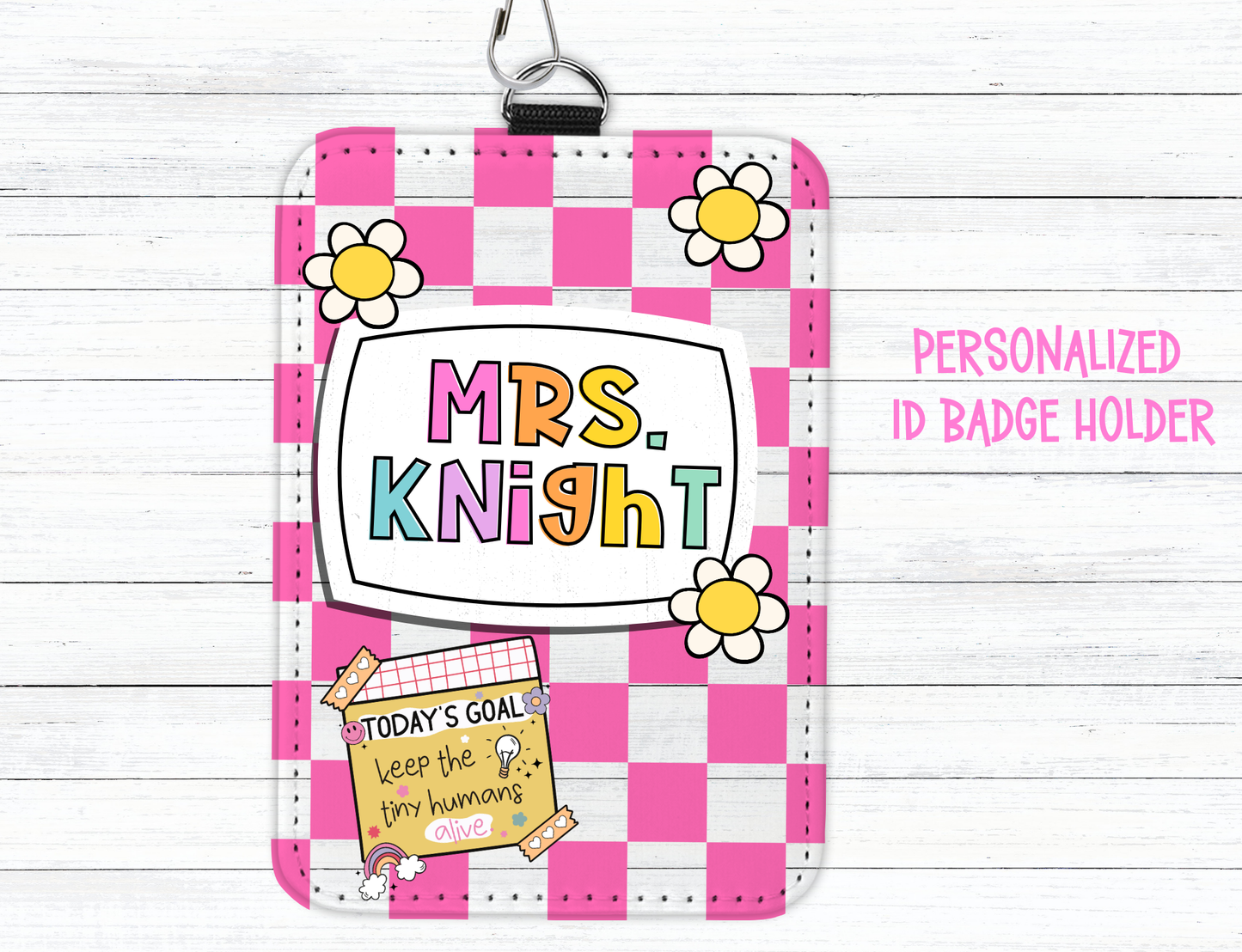 Personalized Teacher ID Badge Holder with Lanyard-Custom Teacher ID Badge- Personalized Teacher Gift
