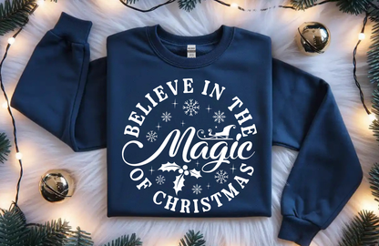 Believe in the Magic of Christmas Sweatshirt – Gildan 18000 Crewneck