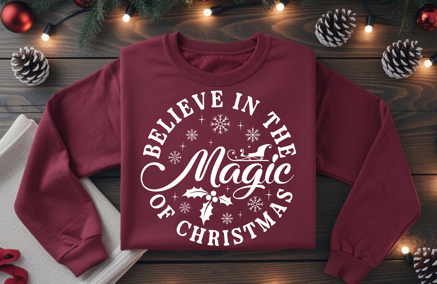Believe in the Magic of Christmas Sweatshirt – Gildan 18000 Crewneck