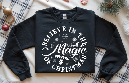 Believe in the Magic of Christmas Sweatshirt – Gildan 18000 Crewneck