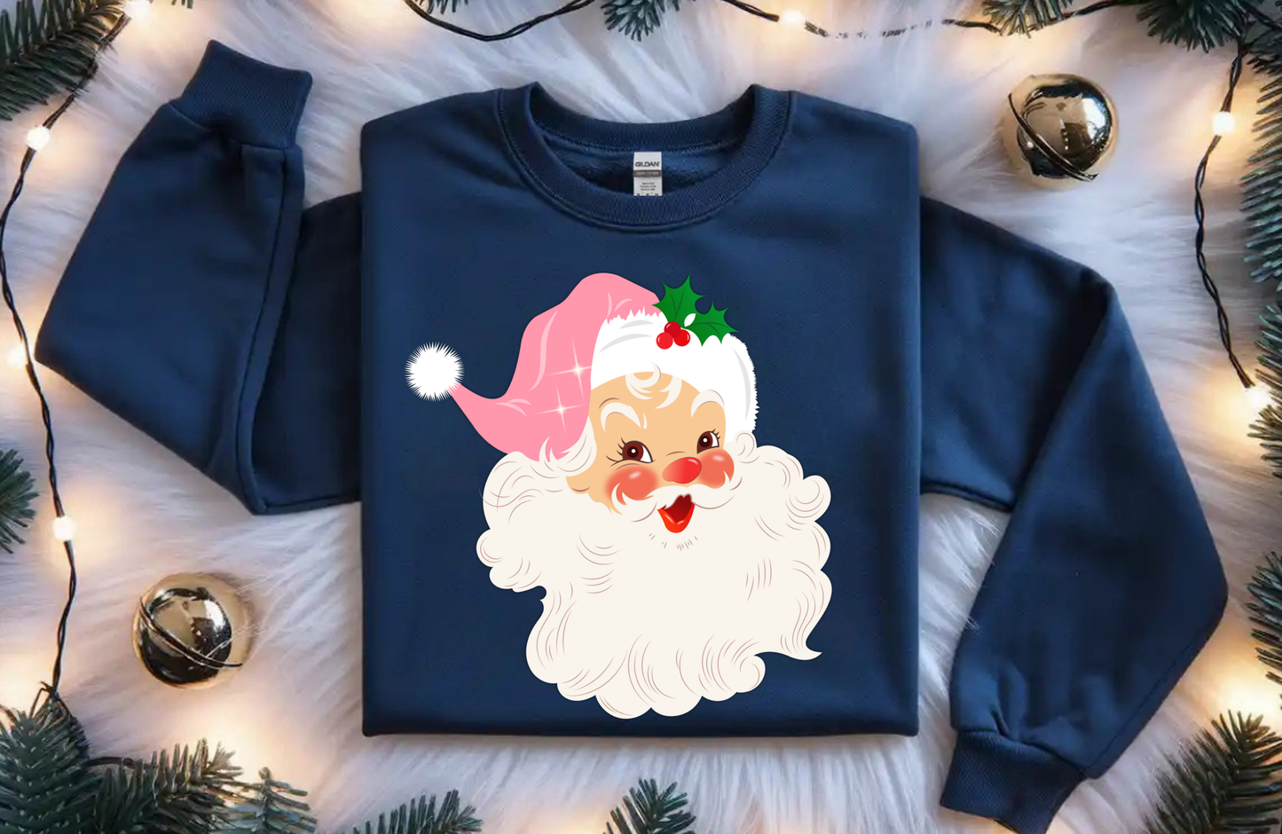 Retro Santa Claus Sweatshirt – Gildan 18000 Vintage Christmas Crewneck