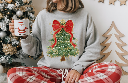 Festive Christmas Tree Sweatshirt – Gildan 18000 Holiday Crewneck