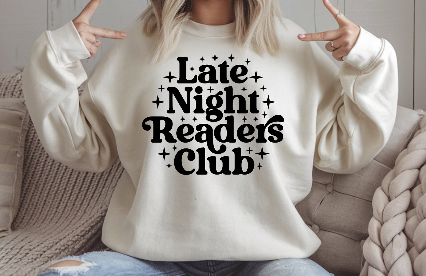 Late Night Readers Club Sweatshirt | Cozy Book Lover Crewneck