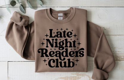 Late Night Readers Club Sweatshirt | Cozy Book Lover Crewneck