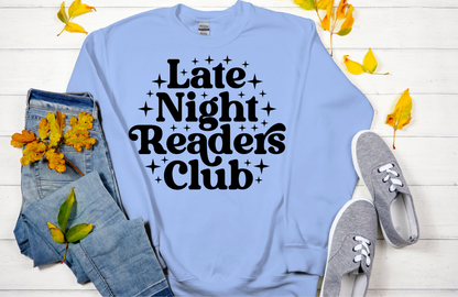 Late Night Readers Club Sweatshirt | Cozy Book Lover Crewneck