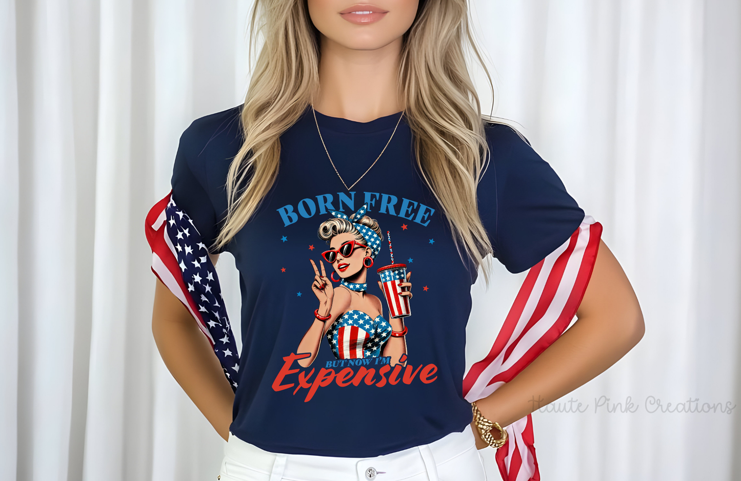 Born Free But Now I'm Expensive Tee – Vintage Patriotic Graphic on Unisex Bella + Canvas Shirt