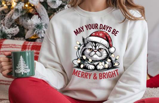 Funny Cat Sweatshirt, Gildan Sweatshirt, Holiday Cat Sweatshirt