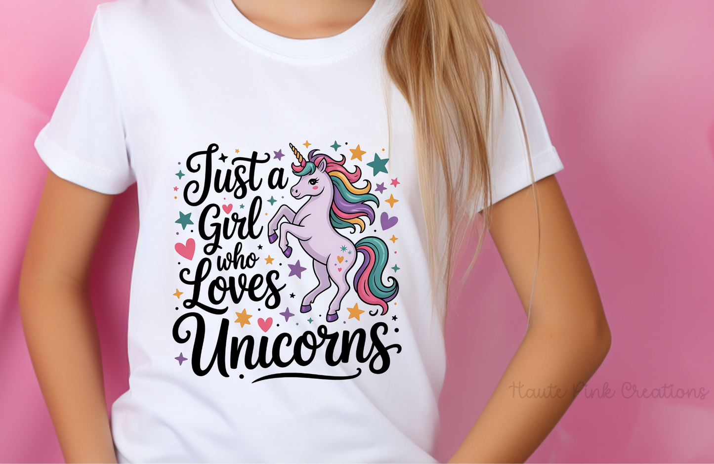 Just a Girl Who Loves Unicorns Kids Tee – Youth Bella + Canvas Unicorn Shirt