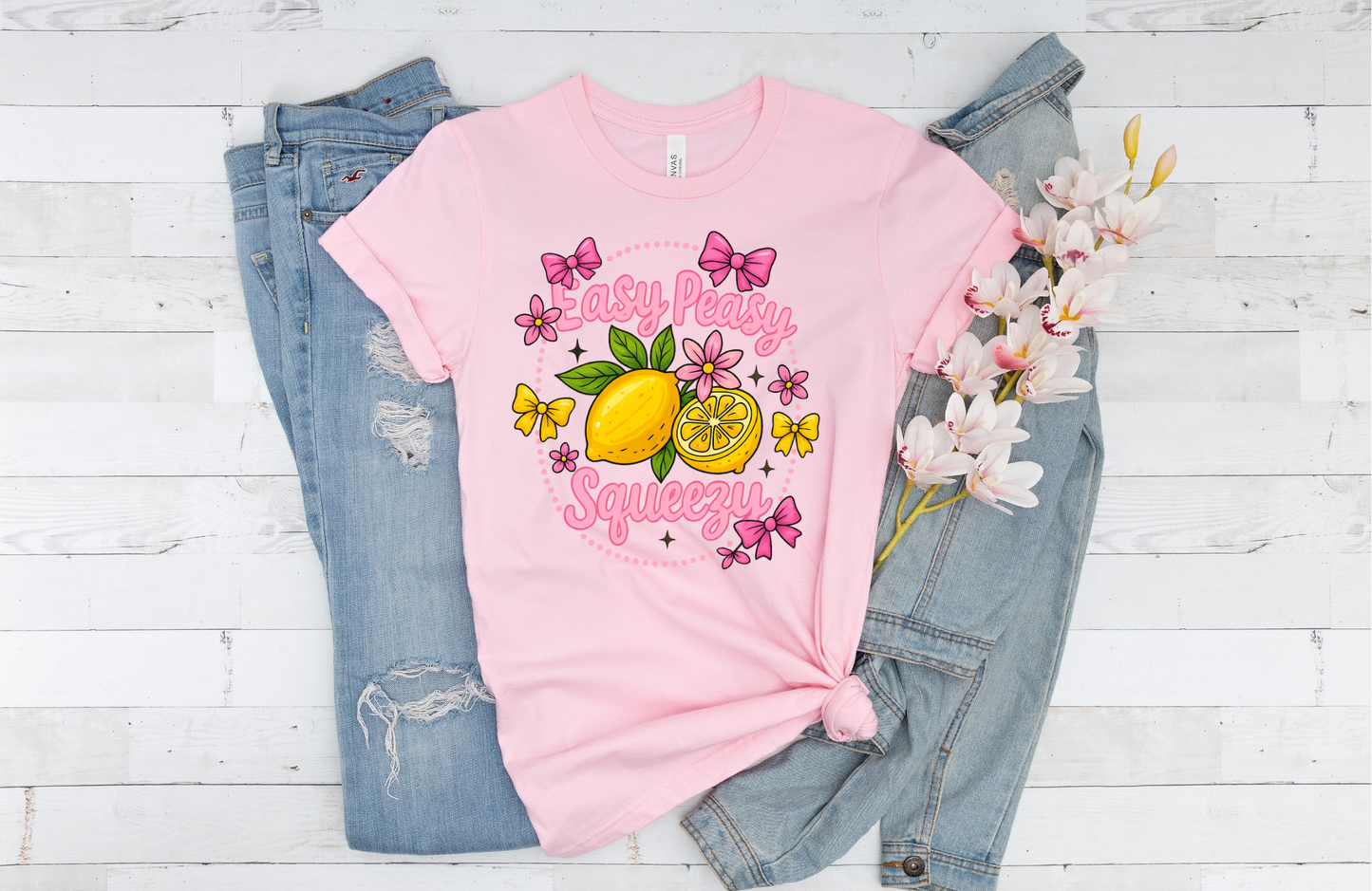 Easy Peasy Lemon Squeezy Shirt, Women's Apparel Tee Shirt, Bella Canvas Shirt