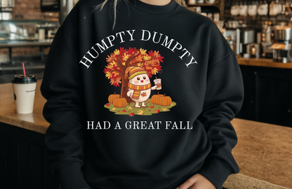 Humpty Dumpty Fall Sweatshirt – Gildan 18000 Crewneck – Funny Autumn Graphic Pullover, Cozy Fall Sweater