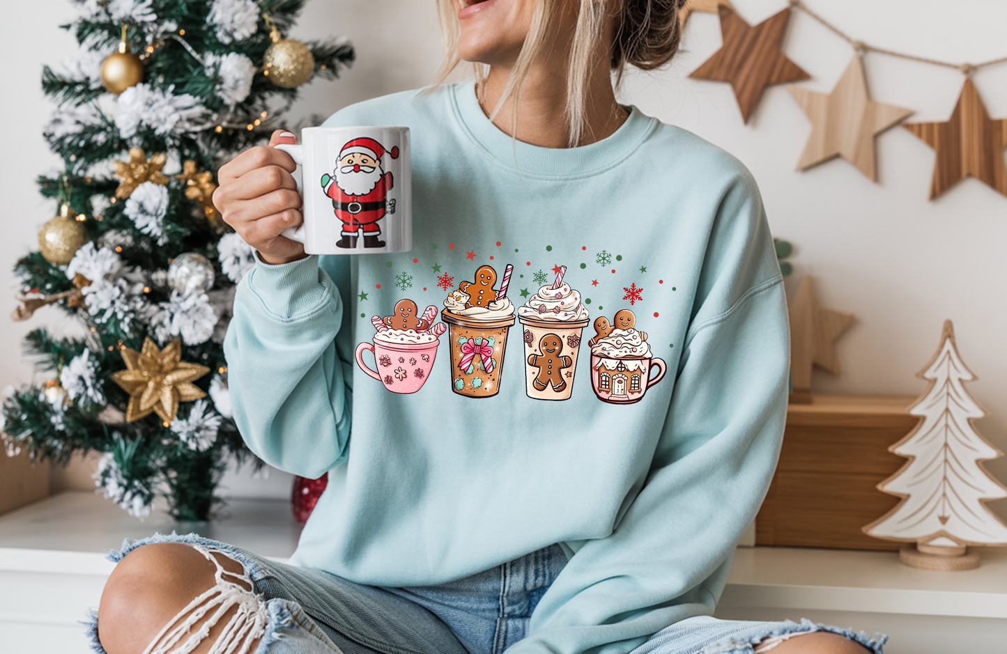 Gildan 18000 Gingerbread Coffee & Latte Sweatshirt | Holiday Crewneck