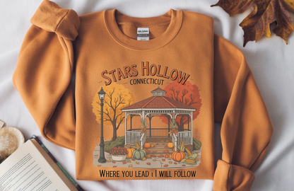 Stars Hollow Fall Scene Sweatshirt - Fall Sweatshirt- Fall Crewneck– Gildan 18000 Unisex Cozy Autumn Crewneck