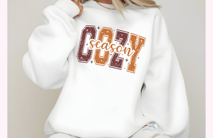 Cozy Season Sweatshirt – Fall Sweatshirt- Gildan 18000 Unisex Crewneck (DTG Printed)